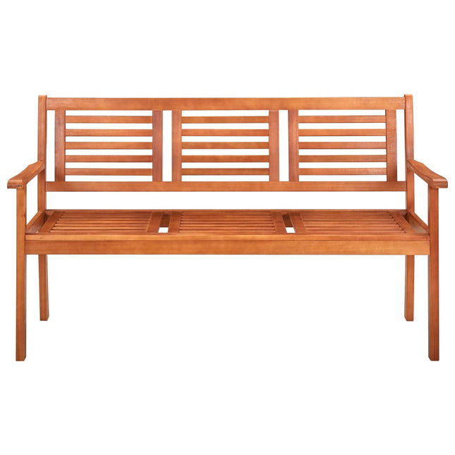 Panchina da Giardino 3 Posti 150 cm Legno Massello di Eucalipto
