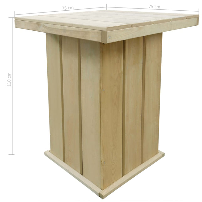 Tavolo da Bar Esterno 75x75x110cm Legno di Pino Impregnato