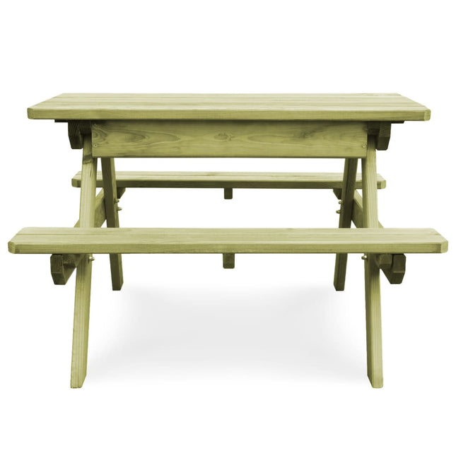 Tavolo da Picnic per Bambini con Panche 90x90x58 cm in Pino
