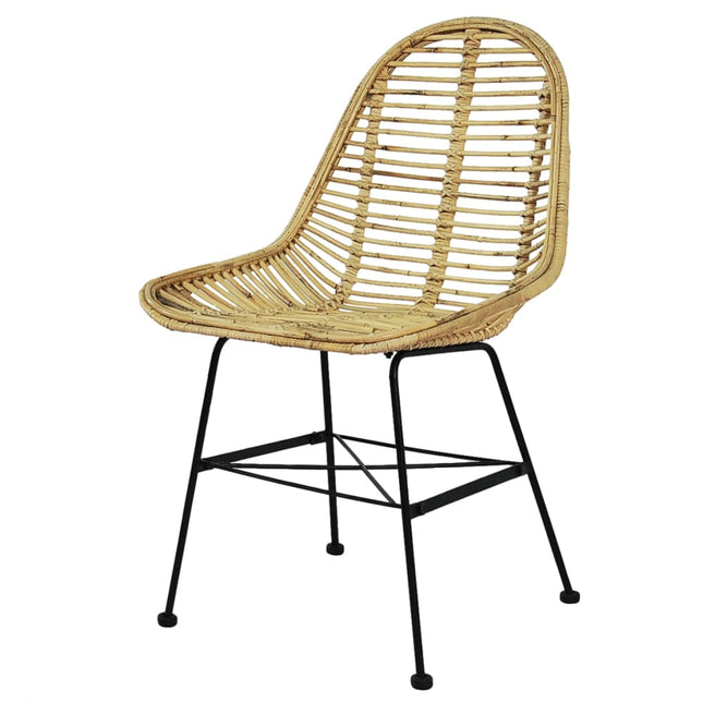 Sedie da Pranzo Set 6 pz in Rattan Naturale