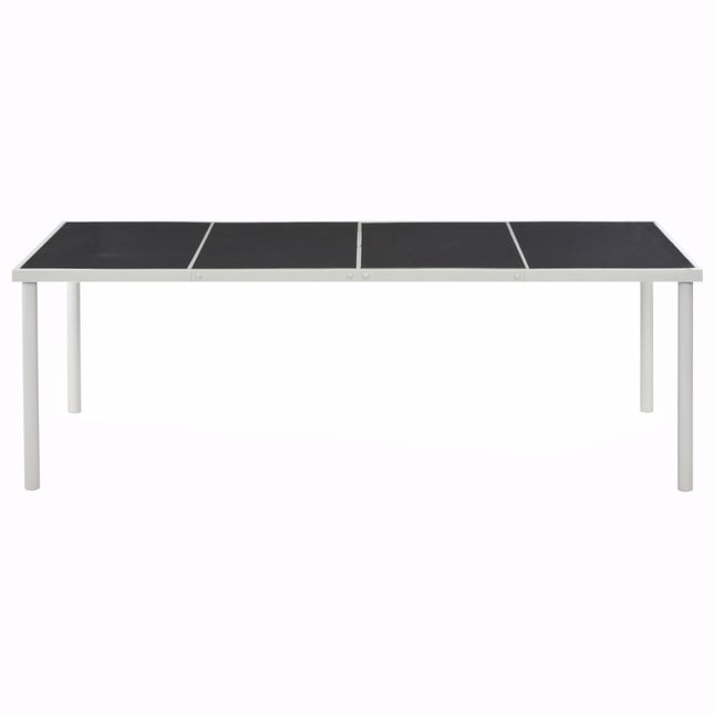Tavolo da Giardino Nero 220x90x74,5 cm in Acciaio