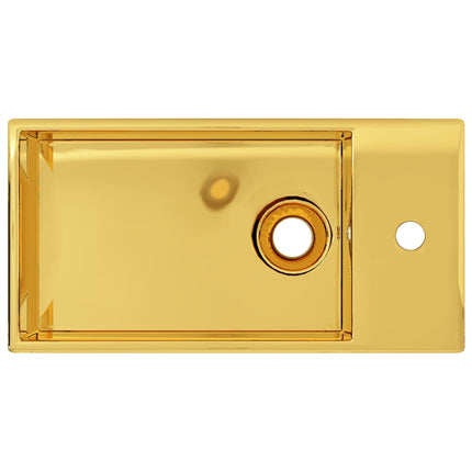 Lavandino con Troppopieno 49x25x15 cm in Ceramica Oro