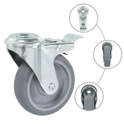 Ruote Girevoli con Foro per Bulloni 4 pz 100 mm