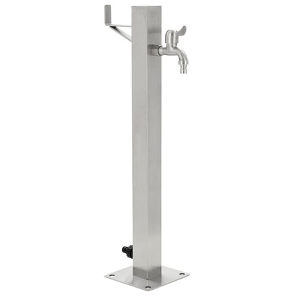 Fontanella a Colonna in Acciaio Inossidabile Quadrata 65 cm