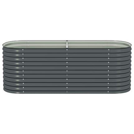 Letto Rialzato Giardino 240x80x81 cm in Acciaio Zincato Grigio