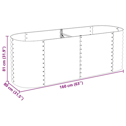 Letto Rialzato Giardino 240x80x81 cm in Acciaio Zincato Grigio