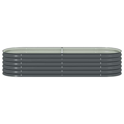 Letto Rialzato Giardino 240x80x44 cm in Acciaio Zincato Grigio