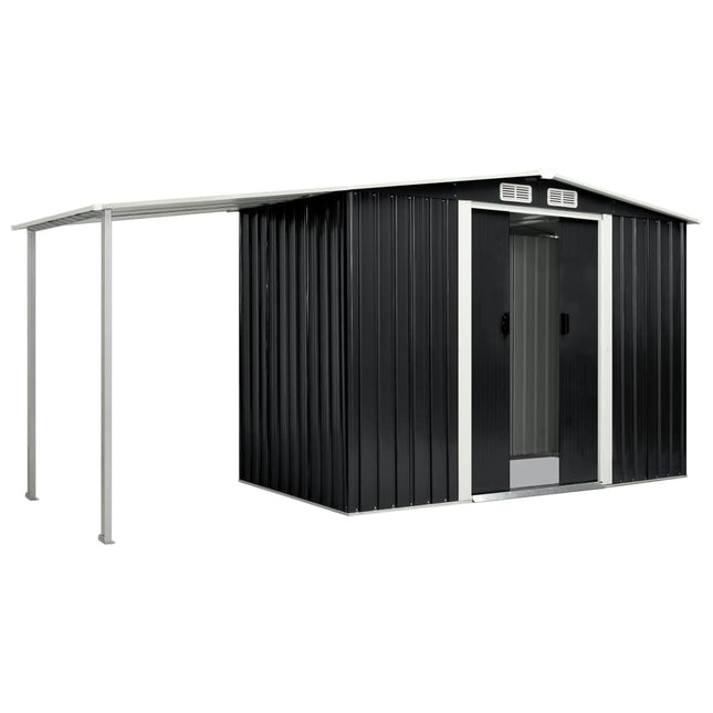 Capanno con Porte Scorrevoli Antracite 386x131x178cm Acciaio