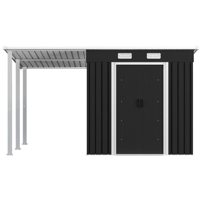Capanno da Giardino con Tetto Antracite 346x193x181 cm Acciaio