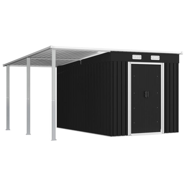 Capanno da Giardino con Tetto Antracite 336x270x181 cm Acciaio
