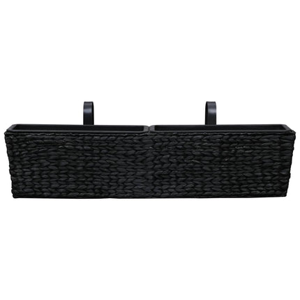 Fioriere 2 pz in Giacinto Intrecciato Nero