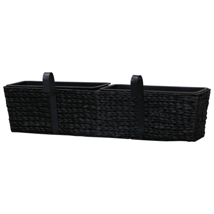 Fioriere 2 pz in Giacinto Intrecciato Nero