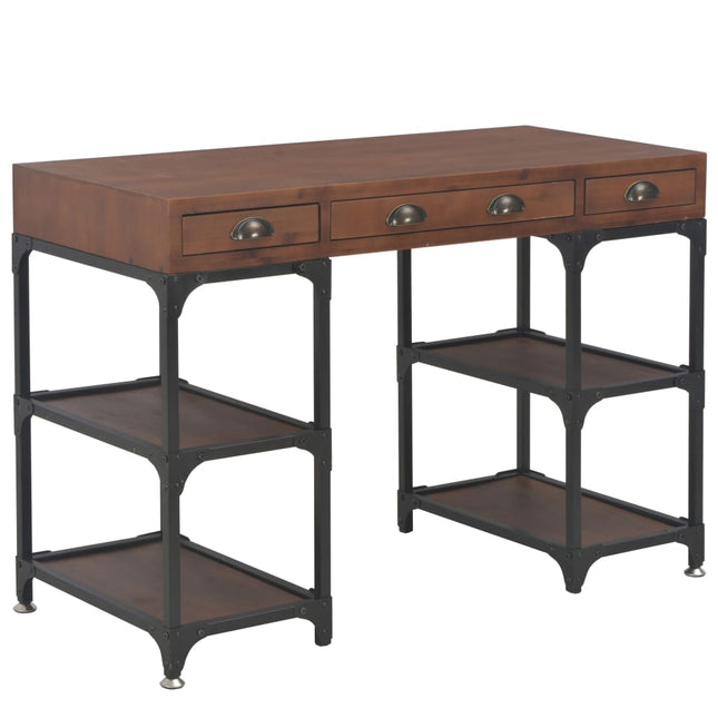 Scrivania con 3 Cassetti 110x50x78 cm Legno Massello di Abete