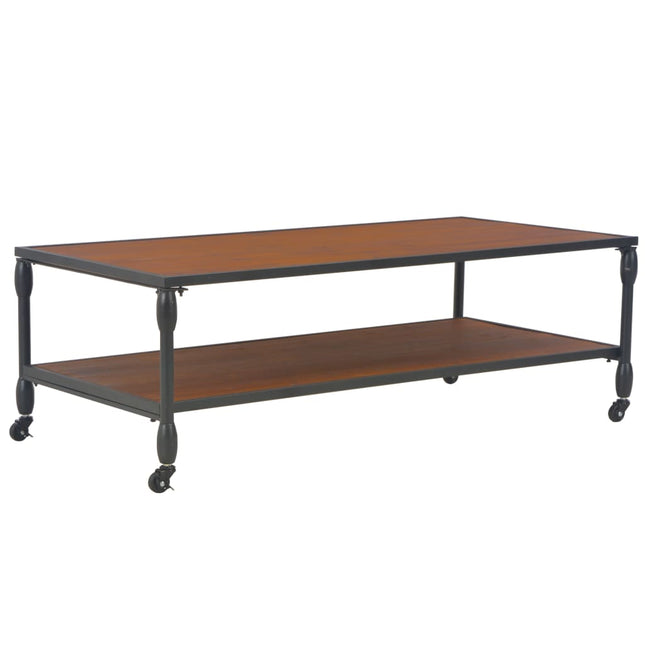 Tavolino da Salotto con Mensola 120x60x40 cm in Legno di Abete