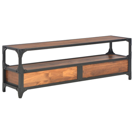 Mobile TV con 2 Cassetti 120x30x40cm in Legno Massello di Pino