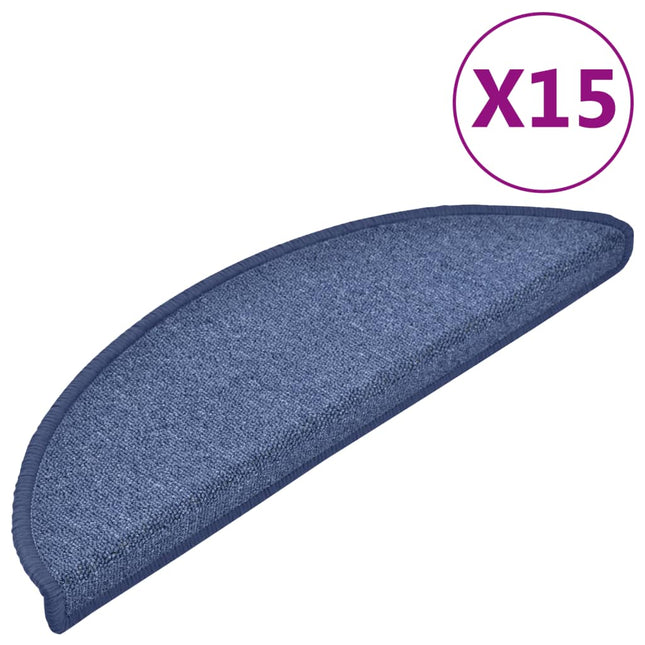 Tappetini per Scale 15 pz Blu 56x17x3 cm