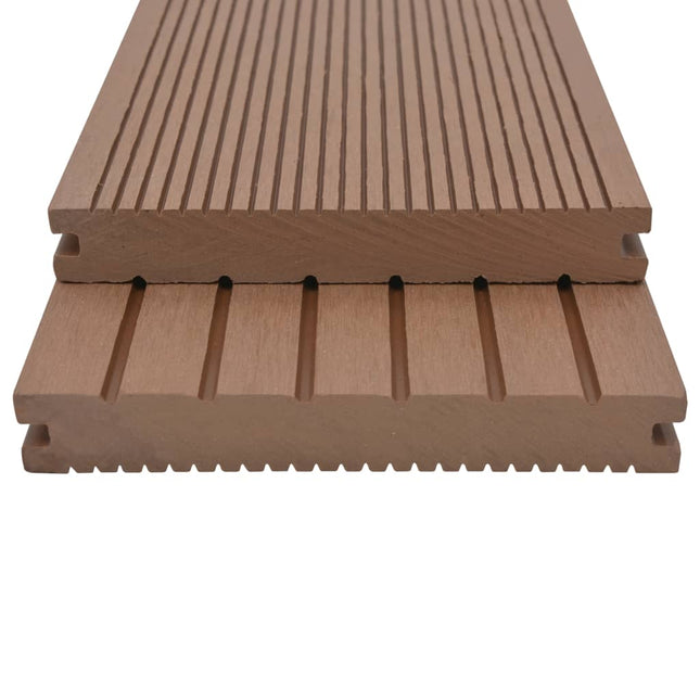 Pavimento Esterni WPC Pieno Accessori 10mÂ² 2,2m Marrone Chiaro