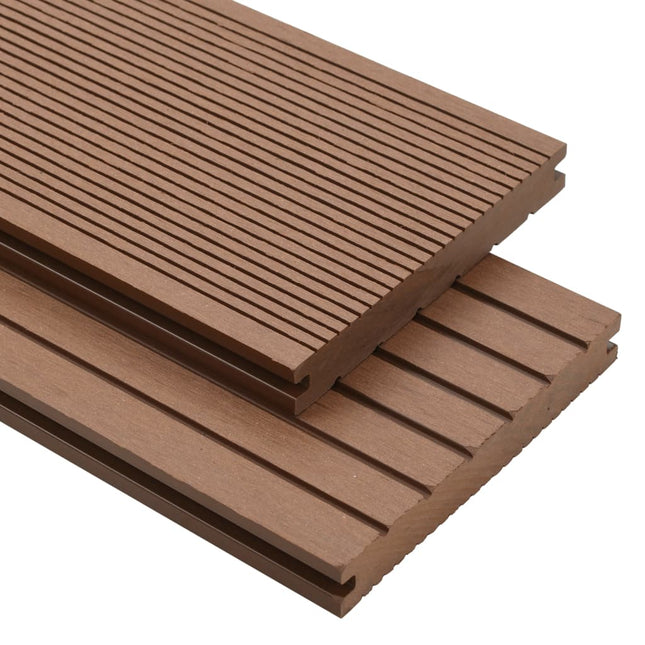 Pavimento Esterni WPC Pieno Accessori 16mÂ² 2,2m Marrone Chiaro
