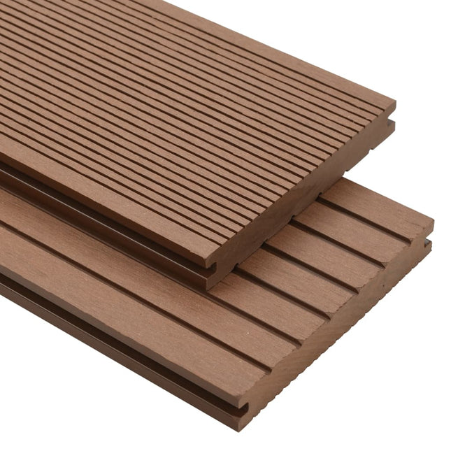 Pavimento Esterni WPC Pieno Accessori 30mÂ² 2,2m Marrone Chiaro