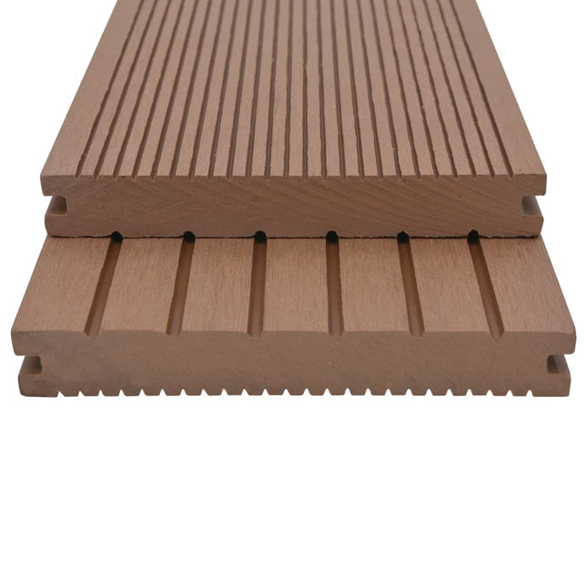 Pavimento Esterni WPC Pieno Accessori 30mÂ² 2,2m Marrone Chiaro