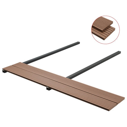 Pavimento Esterni WPC Pieno Accessori 30mÂ² 2,2m Marrone Chiaro