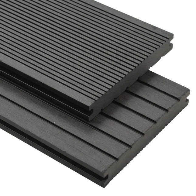 Pavimento per Esterni in WPC Pieno Accessori 20 mÂ² 2,2 m Grigio