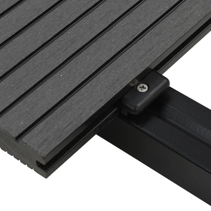 Pavimento per Esterni in WPC Pieno Accessori 20 mÂ² 2,2 m Grigio
