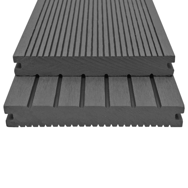 Pavimento per Esterni in WPC Pieno Accessori 26 mÂ² 2,2 m Grigio