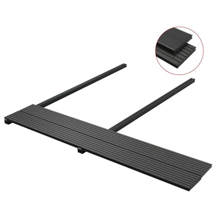 Pavimento per Esterni in WPC Pieno Accessori 30 mÂ² 2,2 m Nero