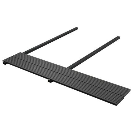 Pavimento per Esterni in WPC Pieno Accessori 30 mÂ² 2,2 m Nero