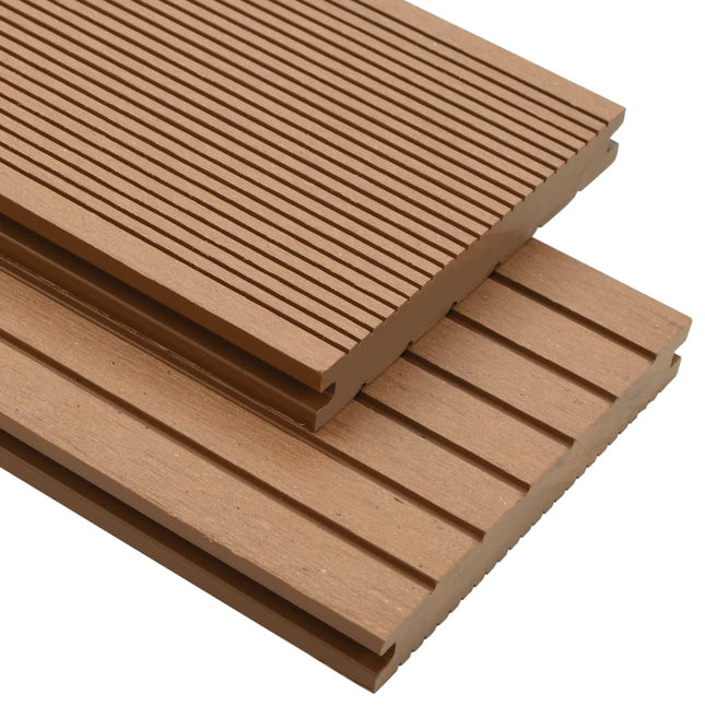 Pavimento per Esterni in WPC Pieno Accessori 30 mÂ² 2,2 m Teak
