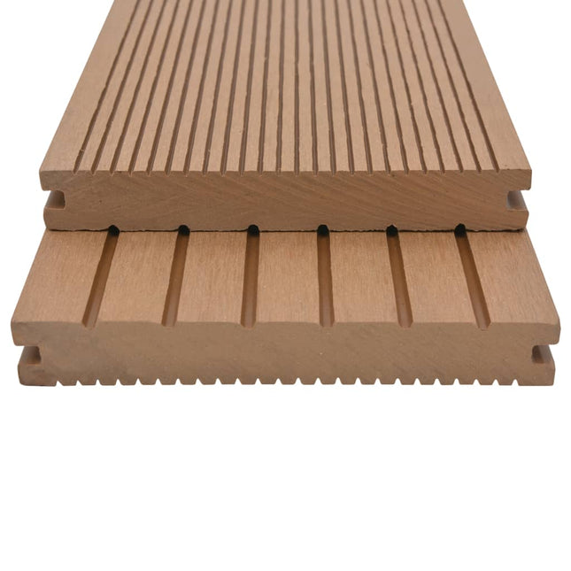 Pavimento per Esterni in WPC Pieno Accessori 30 mÂ² 2,2 m Teak