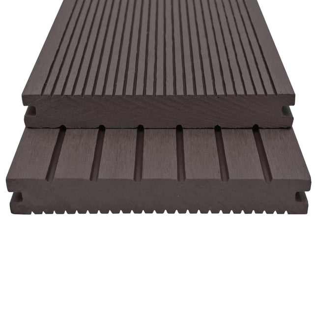 Pavimento Esterni WPC Pieno Accessori 10m² 2,2m Marrone Scuro