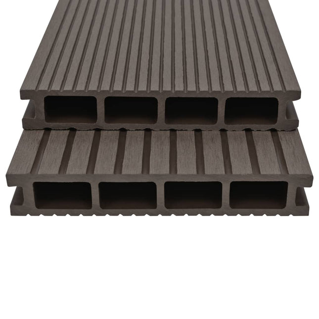 Pavimento Esterni in WPC Cavo Accessori 10m² 2,2m Marrone Scuro