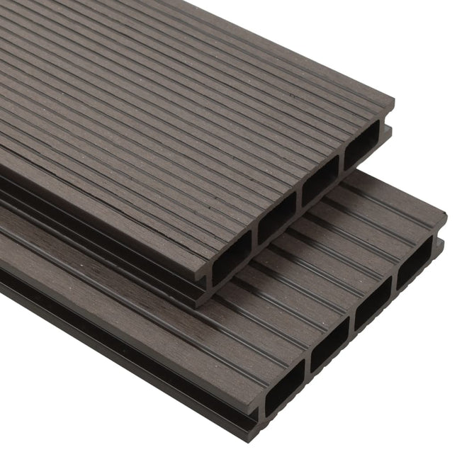 Pavimento Esterni in WPC Cavo Accessori 16m² 2,2m Marrone Scuro
