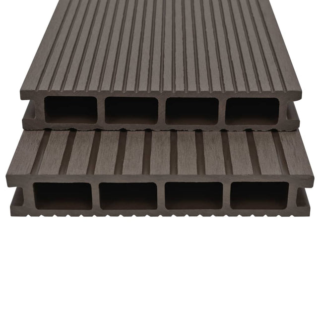 Pavimento Esterni in WPC Cavo Accessori 26m² 2,2m Marrone Scuro