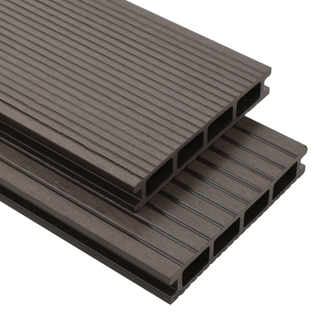 Pavimento Esterni in WPC Cavo Accessori 20mÂ² 2,2m Marrone Scuro