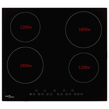 Piano Cottura in Ceramica con 4 Zone e Controlli Touch 6000 W