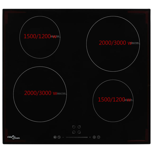 Piano Cottura a Induzione 4 Zone e Controlli Touch Vetro 7000 W
