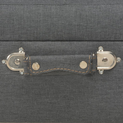 Sgabello con Contenitore 40 cm in Tessuto Grigio Scuro