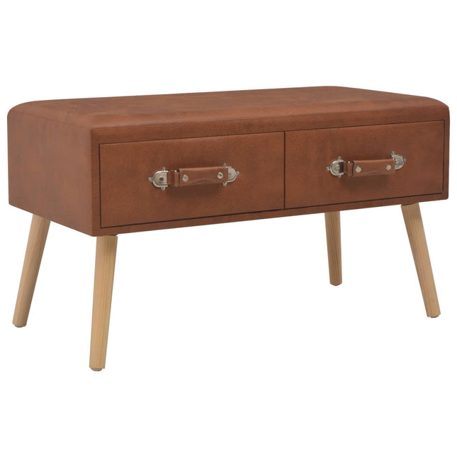 Tavolino da Salotto Marrone 80x40x46 cm in Similpelle