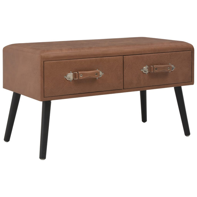 Tavolino da Salotto Marrone Scuro 80x40x46 cm in Similpelle