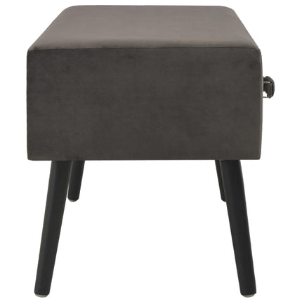 Tavolino da Salotto Grigio 80x40x46 cm in Velluto