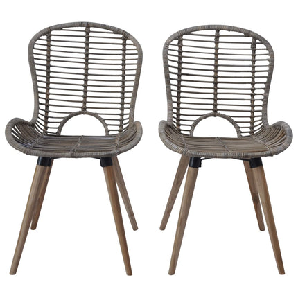Sedie da Pranzo 6 pz Marroni in Rattan Naturale