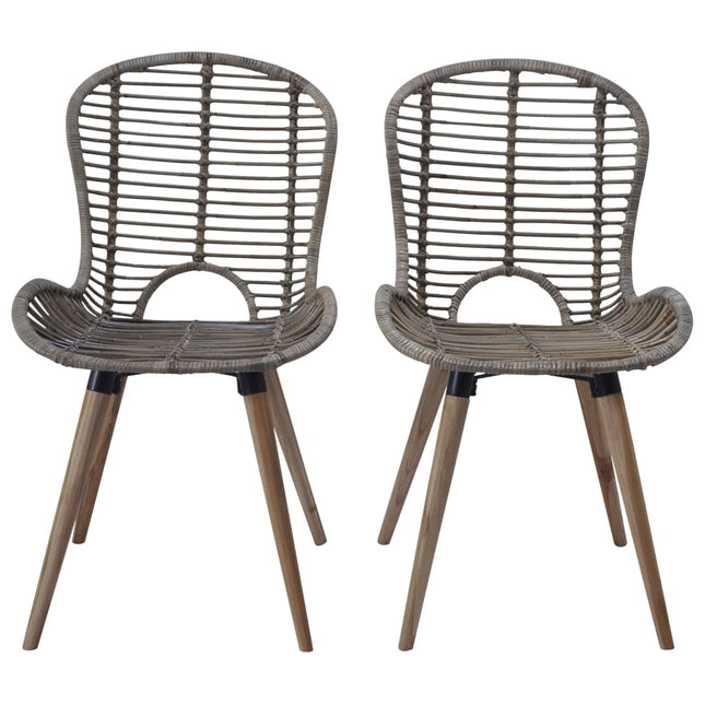 Sedie da Pranzo 6 pz Marroni in Rattan Naturale