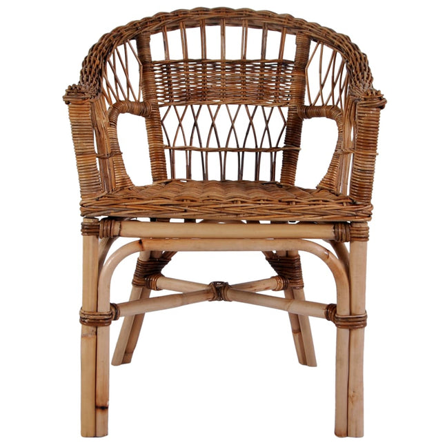 Sedie da Esterno 2 pz in Rattan Naturale Marrone