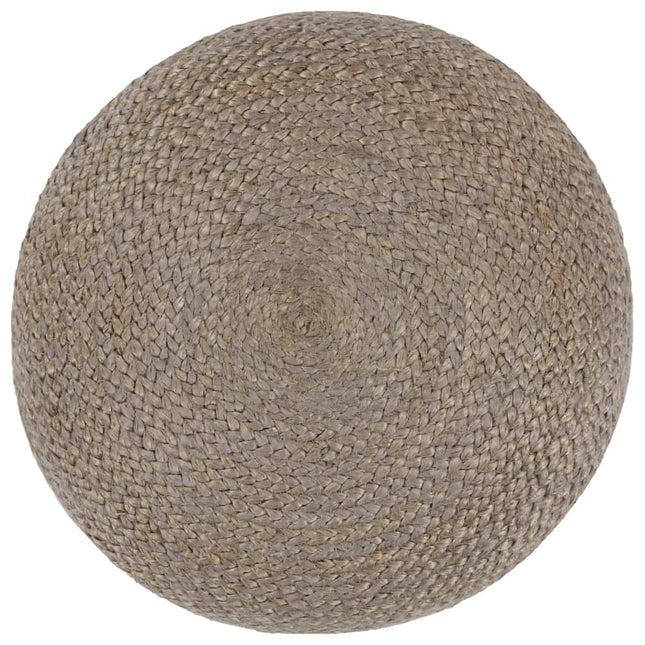 Pouf Lavorato a Mano Grigio Chiaro 45x30 cm in Juta