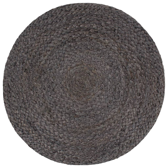 Pouf Lavorato a Mano Grigio Scuro 45x30 cm in Juta