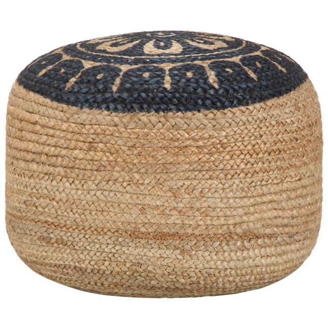 Pouf Lavorato a Mano Blu 45x30 cm in Juta
