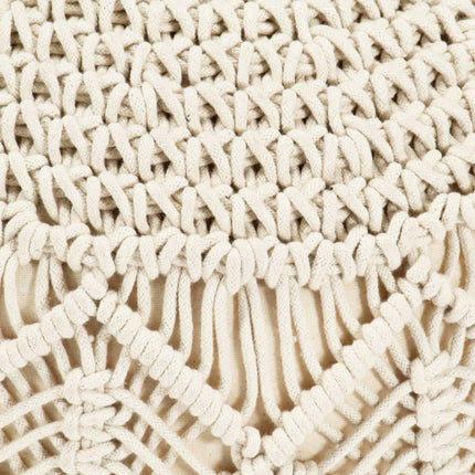 Pouf Lavorato a Mano in MacramÃ© 45x30 cm in Cotone